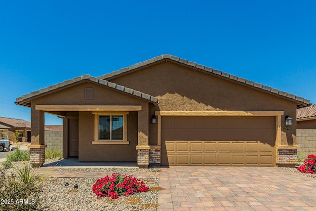 view of front of home featuring a garage