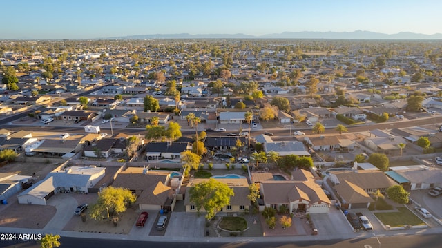 bird's eye view with a mountain view