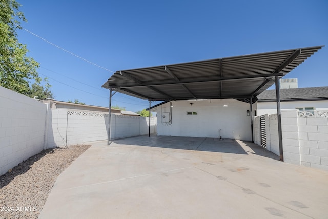 view of car parking with a carport