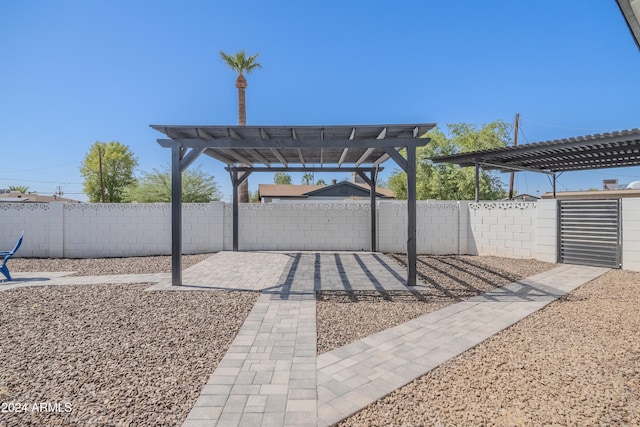 view of patio with a pergola