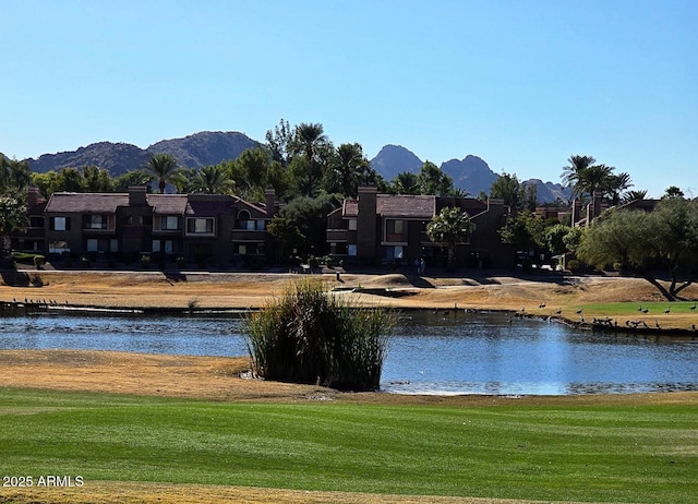 view of water feature featuring a mountain view