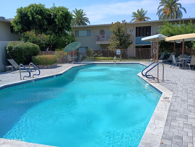 view of pool with a patio area