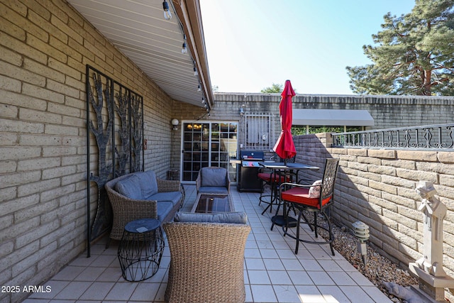 view of patio / terrace featuring an outdoor living space