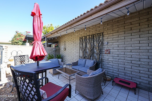 view of patio with outdoor lounge area