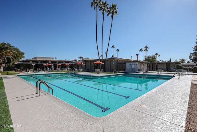 view of pool featuring a patio