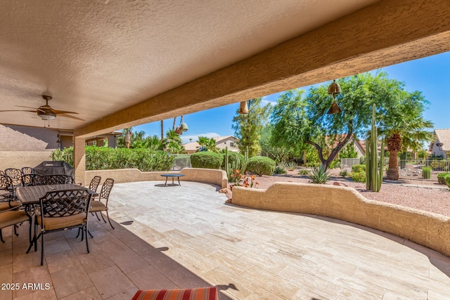 view of patio with ceiling fan