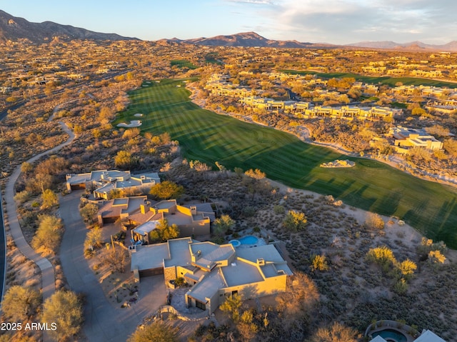 aerial view with a mountain view