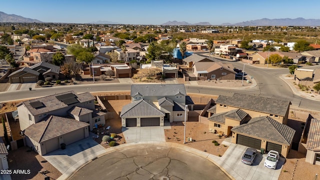 aerial view with a mountain view