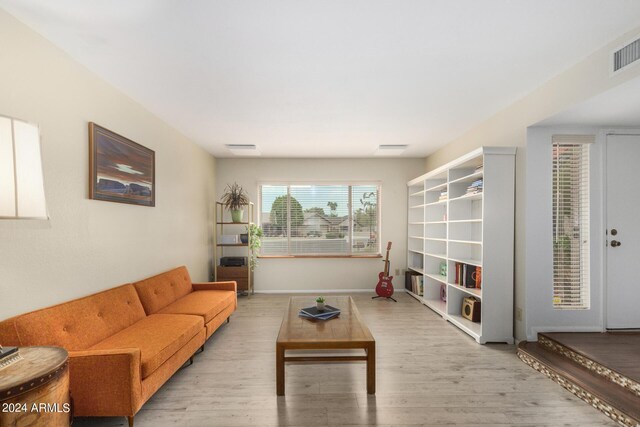 living room featuring light hardwood / wood-style floors