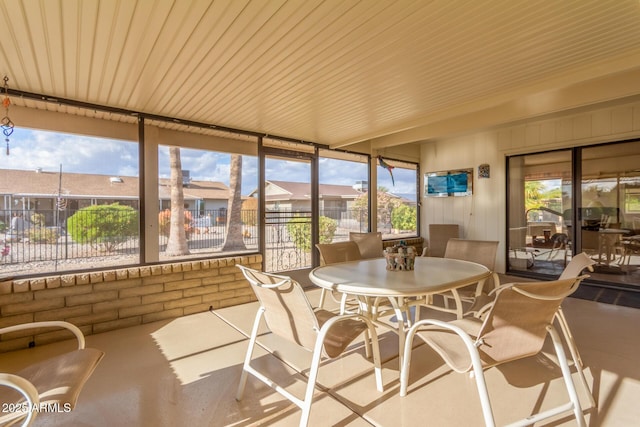 view of sunroom