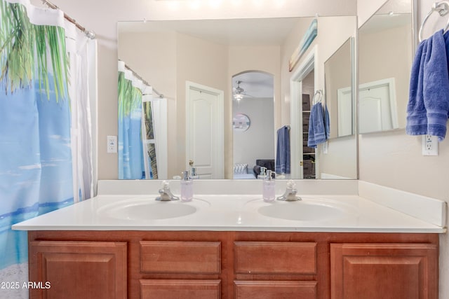 4817 W St Charles Ave, Laveen, AZ 85339 - full bathroom with double vanity and a ceiling fan
