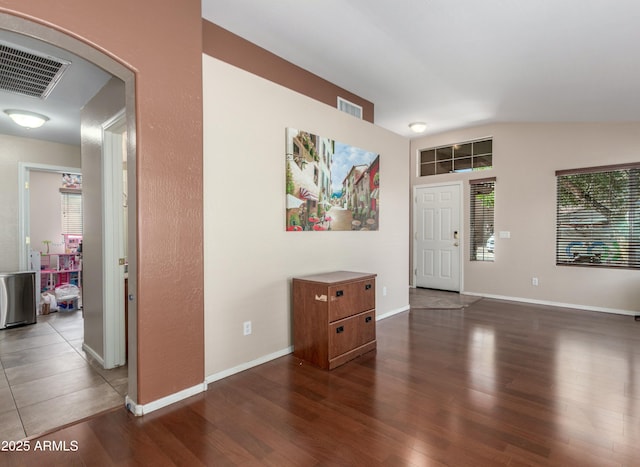 4817 W St Charles Ave, Laveen, AZ 85339 - foyer with arched walkways, wood finished floors, and baseboards