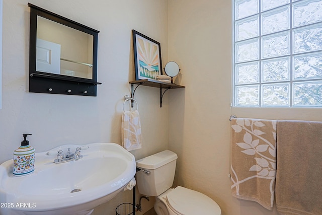 bathroom with toilet and a sink