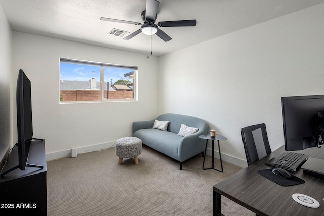 8022 E Columbus Ave, Scottsdale, AZ 85251 - carpeted office featuring ceiling fan and baseboards