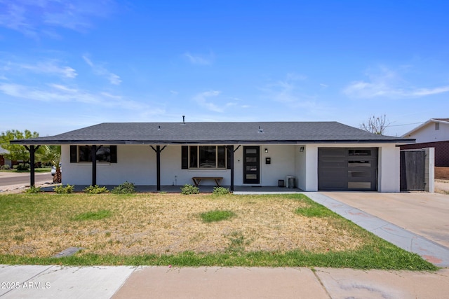 8022 E Columbus Ave, Scottsdale, AZ 85251 - single story home featuring an attached garage, stucco siding, concrete driveway, a front yard, and roof with shingles