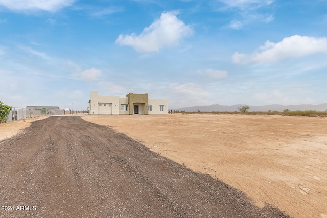 view of front of house with a mountain view