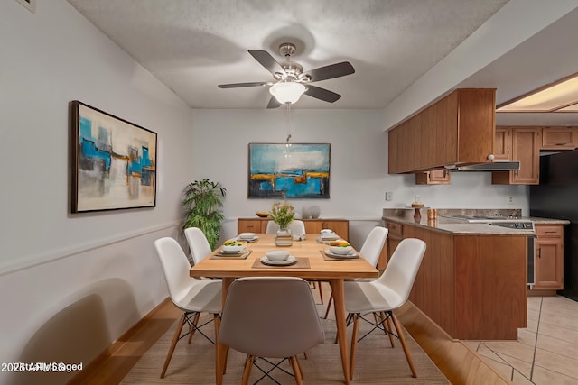 dining area featuring a ceiling fan