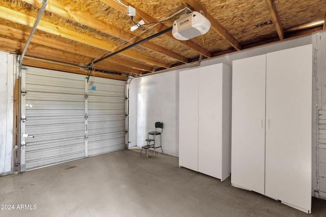 garage featuring a garage door opener