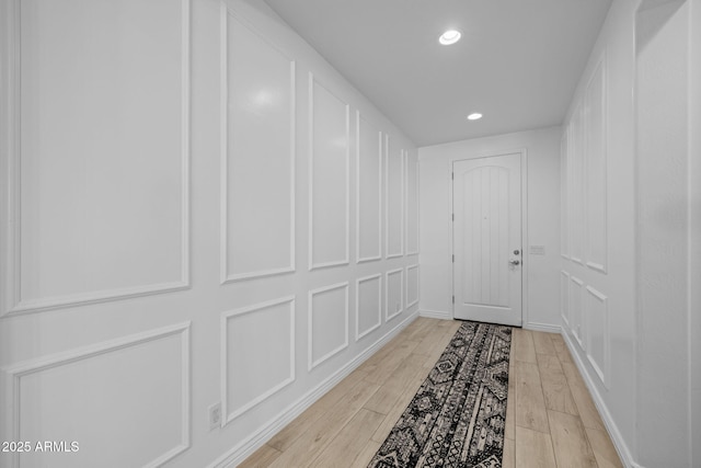 4346 S Synapse Dr, Mesa, AZ 85212 - hall with light wood-style floors and recessed lighting