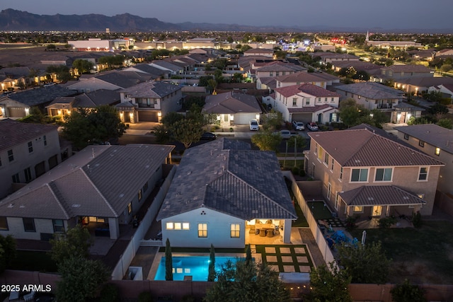 4346 S Synapse Dr, Mesa, AZ 85212 - aerial view of residential area featuring a mountain backdrop and a pool