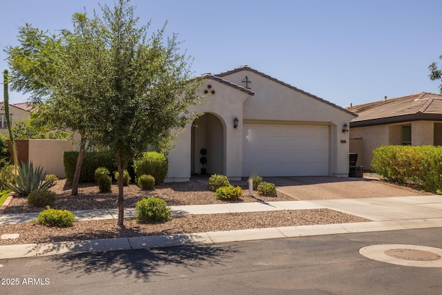 4346 S Synapse Dr, Mesa, AZ 85212 - mediterranean / spanish-style home with a garage, stucco siding, driveway, and a tiled roof