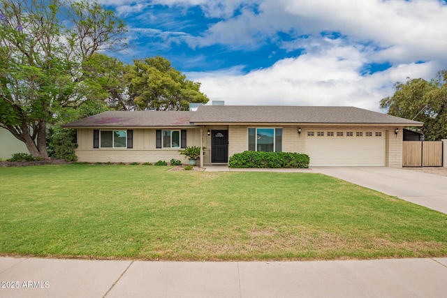 3010 E Cortez St, Phoenix, AZ 85028 - ranch-style house with brick siding, a garage, concrete driveway, and roof with shingles