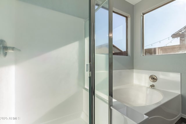 20919 E Desert Hills Blvd, Queen Creek, AZ 85142 - full bathroom featuring a shower with shower door and a garden tub
