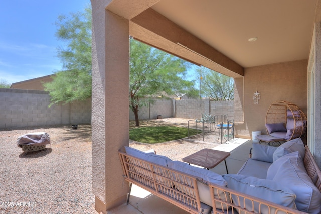 36467 W Pampoloma Ave, Maricopa, AZ 85138 - view of patio / terrace with outdoor lounge area and a fenced backyard