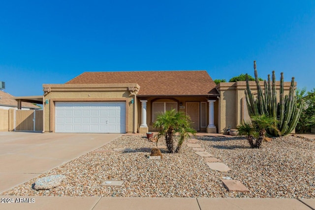 view of front of house with a garage