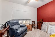 bedroom featuring ceiling fan