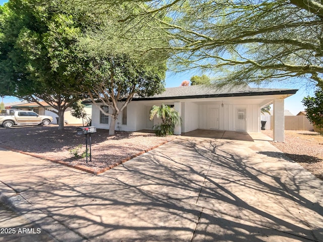 920 E Garnet Ave, Mesa, AZ 85204 - view of front of house with concrete driveway and an attached carport