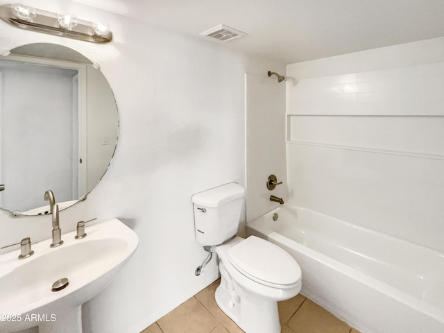 920 E Garnet Ave, Mesa, AZ 85204 - bathroom featuring a sink, toilet, bathtub / shower combination, and tile patterned floors