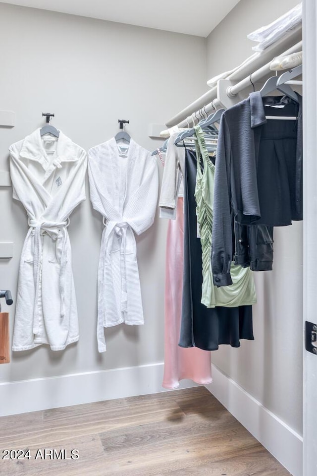 spacious closet featuring wood-type flooring