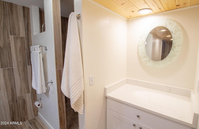 5120 N Juniper Loop, Pine, AZ 85544 - bathroom featuring wooden ceiling and vanity
