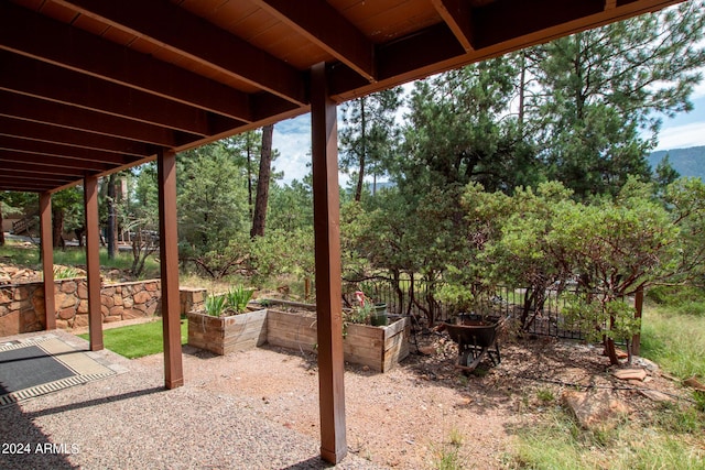 5120 N Juniper Loop, Pine, AZ 85544 - view of patio / terrace featuring a vegetable garden