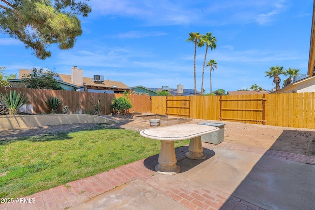 view of patio featuring a fenced backyard