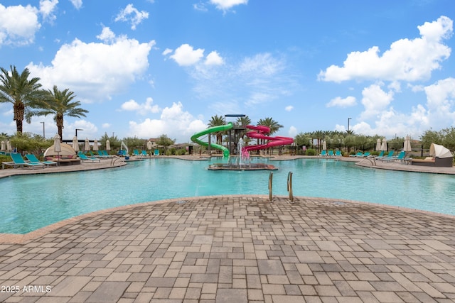 5725 S 101st St, Mesa, AZ 85212 - community pool with a water play area, a water slide, and a patio