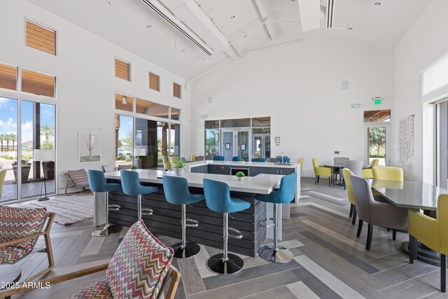 5725 S 101st St, Mesa, AZ 85212 - dining area featuring a wealth of natural light, beam ceiling, and high vaulted ceiling