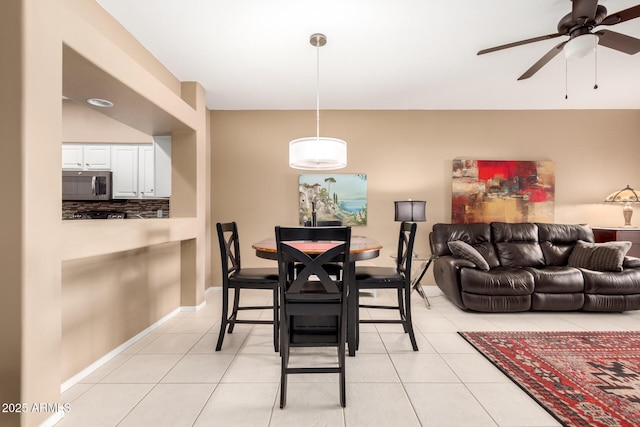 16626 E Westby Dr Unit 108, Fountain Hills, AZ 85268 - dining space with light tile patterned floors and ceiling fan
