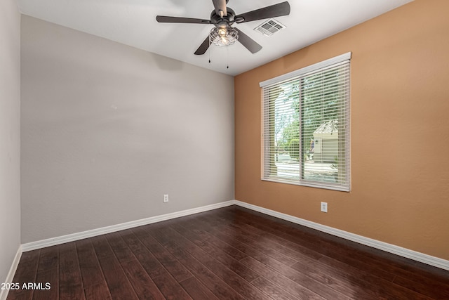 4322 S Ranger Trl, Gilbert, AZ 85297 - spare room with dark wood-style flooring and ceiling fan