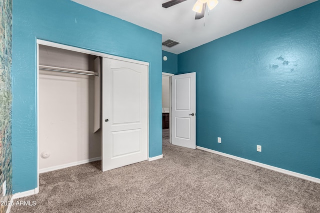 4322 S Ranger Trl, Gilbert, AZ 85297 - unfurnished bedroom featuring carpet flooring, a closet, and ceiling fan