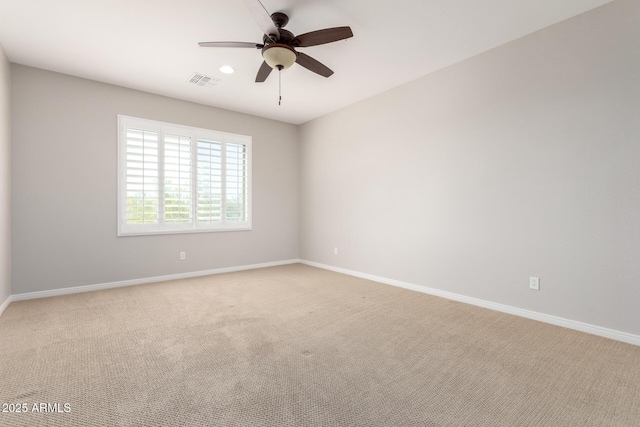 31604 N 19th Ave, Phoenix, AZ 85085 - carpeted spare room with recessed lighting, visible vents, baseboards, and a ceiling fan