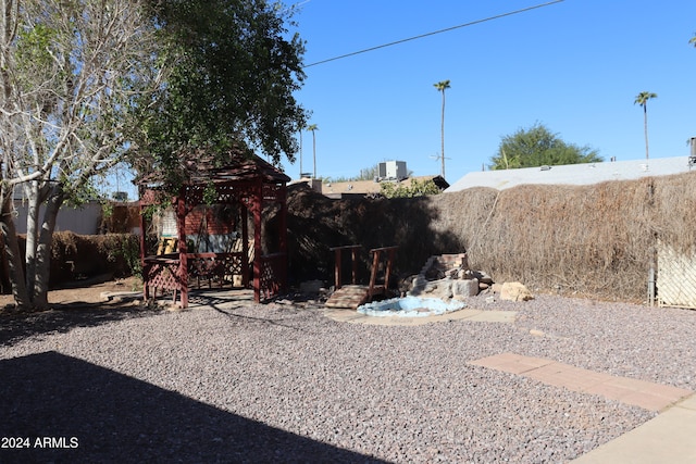 view of yard with a gazebo