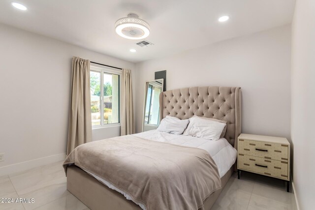 view of tiled bedroom