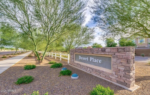 view of community sign