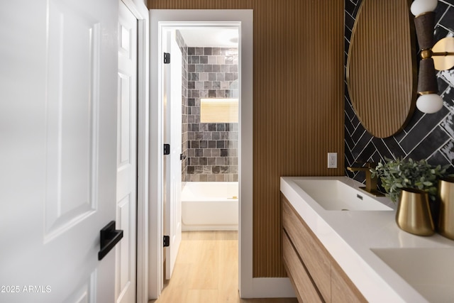 802 N Lisbon Dr, Chandler, AZ 85226 - bathroom featuring double vanity and shower / bath combination