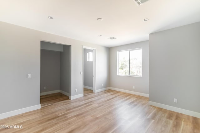 empty room featuring light wood-type flooring