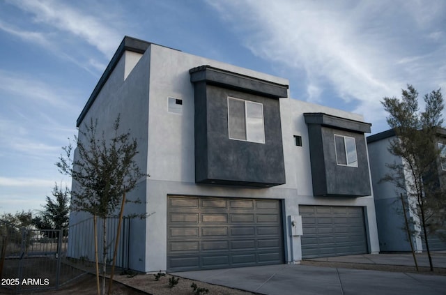 contemporary house featuring a garage