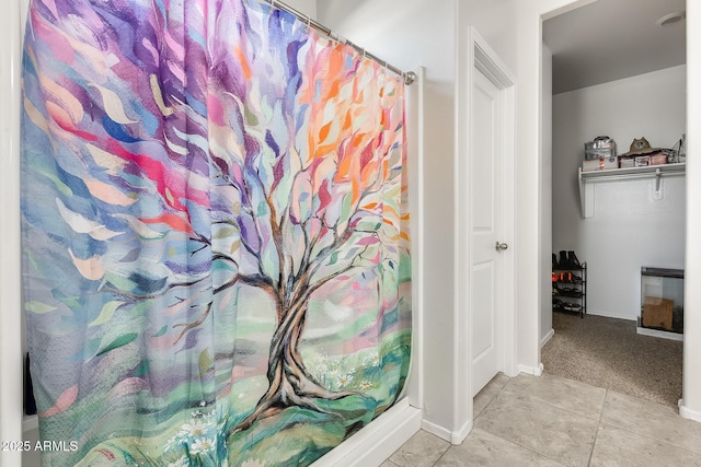 1718 W Cameron Blvd, Coolidge, AZ 85128 - full bathroom with baseboards, a shower with shower curtain, and tile patterned flooring