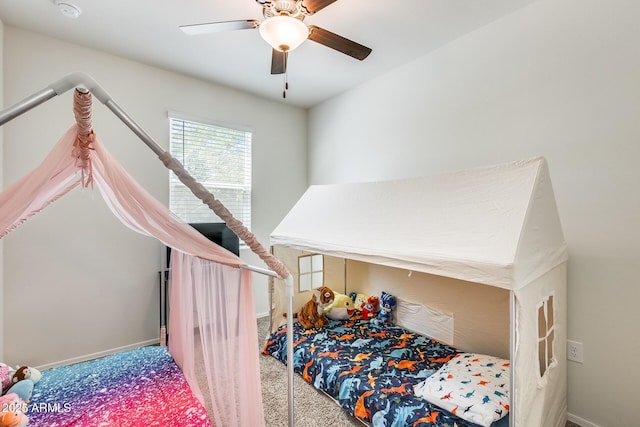 1718 W Cameron Blvd, Coolidge, AZ 85128 - bedroom with carpet floors, baseboards, and a ceiling fan